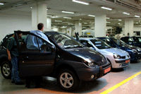 The garage at Renault's main Paris office, where you collect your car