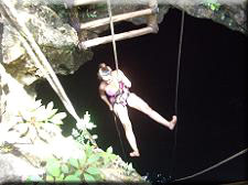 Dropping down into a cenote