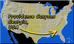 Location Map of Providence Canyons, Georgia