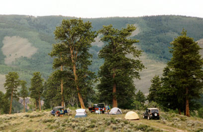 Second nights camp in Gunnison National Forest